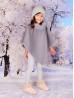 Kids Plush Poncho w/ Faux Fur Neckline (3-7 Years)